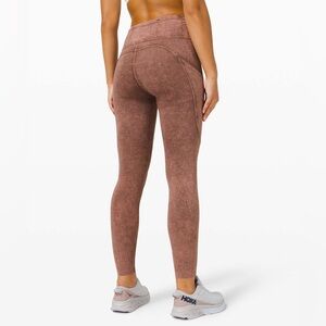 Lululemon Fast and Free Tight II 25" Ice Dye *Non-Reflective Ice Wash Brown 4